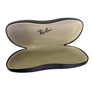 Ray-Ban Glasses Case Black Hard Clamshell Sunglasses Faux Leather